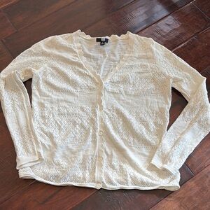 White Button-Up Cardigan